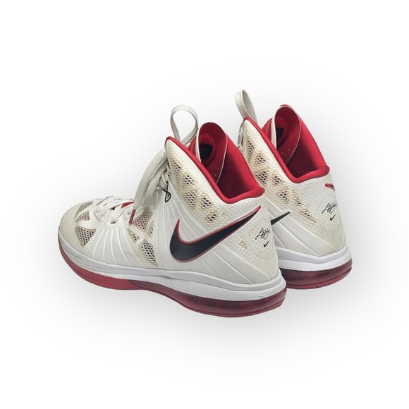 Nike ✔︎ LeBron 8 PS Home Basketball Shoe Sneaker ✔︎ White Sport Red ✔︎ 12D 2011 - Picture 6 of 17